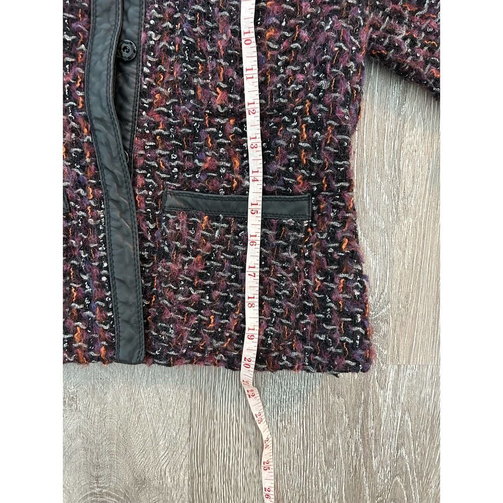 Zara GUC Tweed Quilted Leather Details Jacket Blazer Chanel Style Size M - Picture 5 of 6